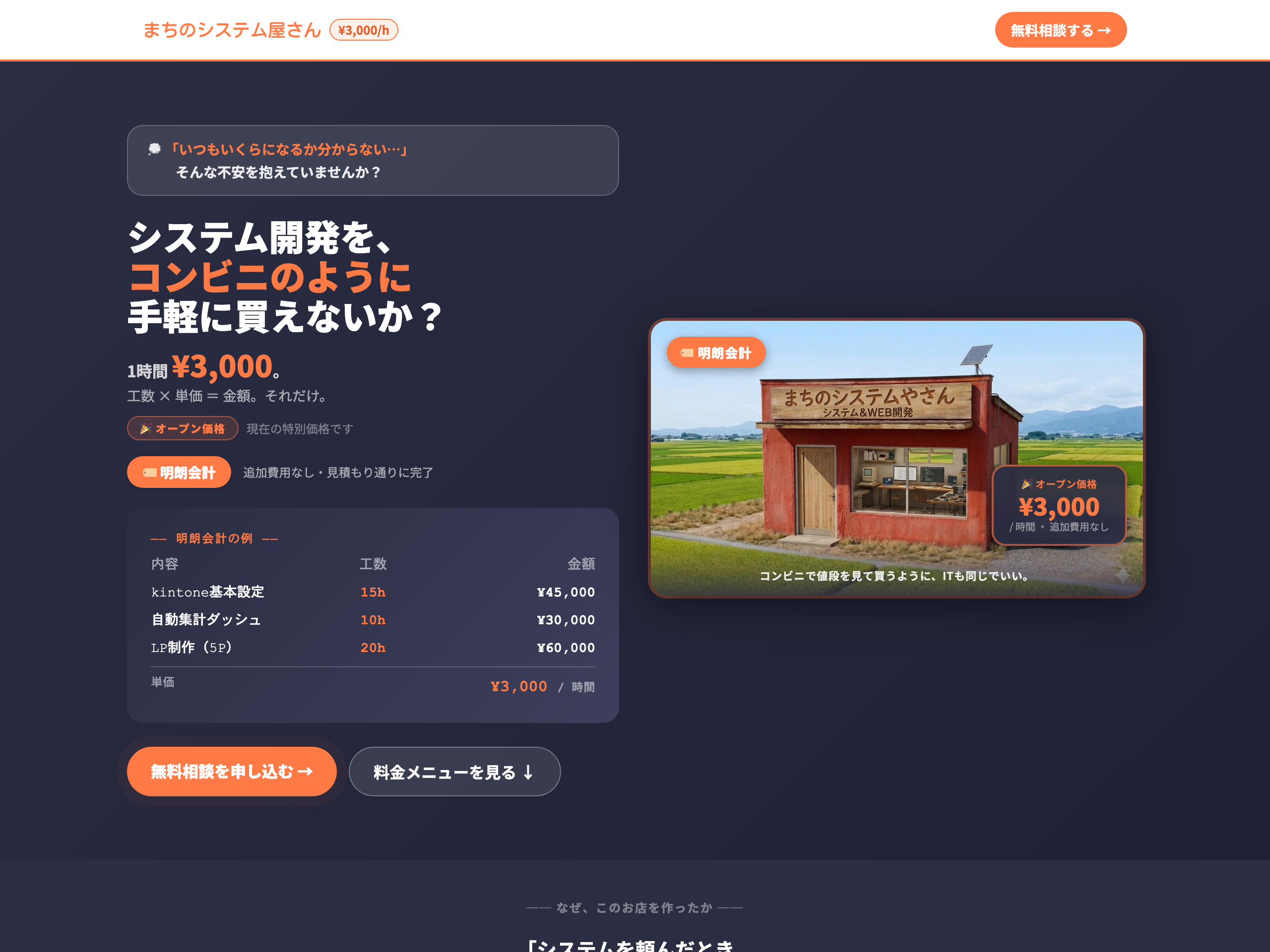 まちのシステム屋さんの実際の画面